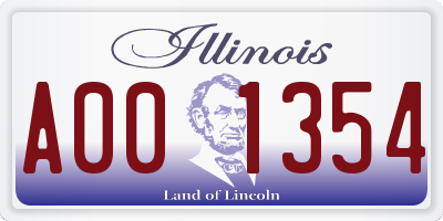 IL license plate A001354