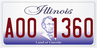 IL license plate A001360