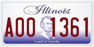 IL license plate A001361