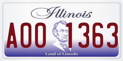 IL license plate A001363
