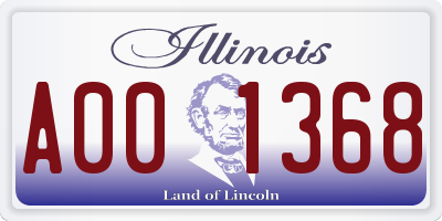 IL license plate A001368