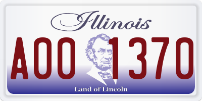 IL license plate A001370