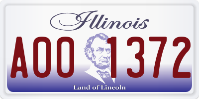 IL license plate A001372