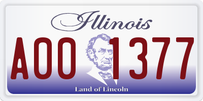 IL license plate A001377