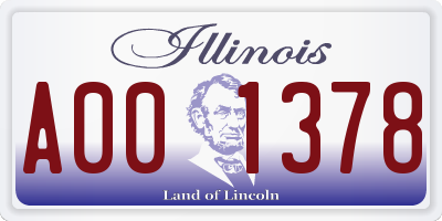 IL license plate A001378