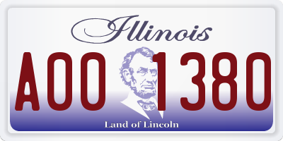 IL license plate A001380