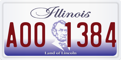 IL license plate A001384