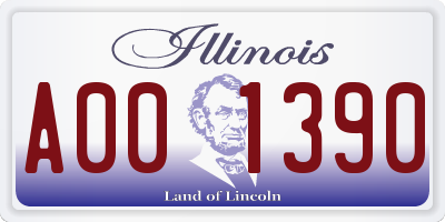 IL license plate A001390