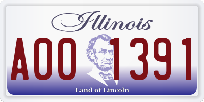 IL license plate A001391