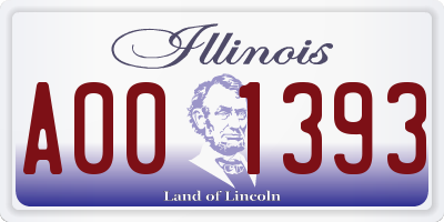 IL license plate A001393