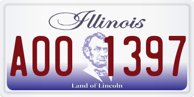 IL license plate A001397