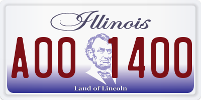 IL license plate A001400