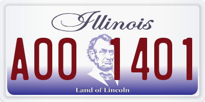 IL license plate A001401