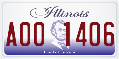 IL license plate A001406
