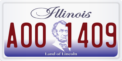 IL license plate A001409