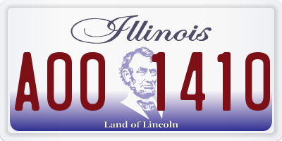 IL license plate A001410