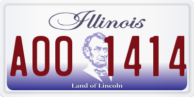 IL license plate A001414