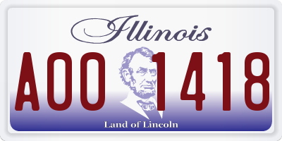 IL license plate A001418