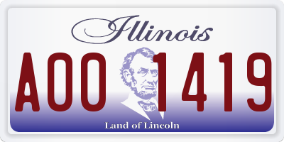 IL license plate A001419