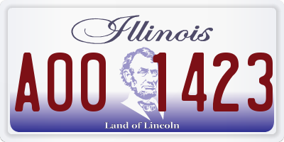 IL license plate A001423