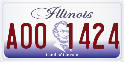 IL license plate A001424