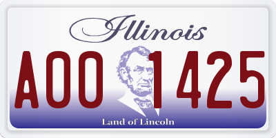 IL license plate A001425