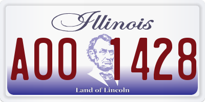 IL license plate A001428