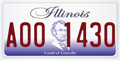 IL license plate A001430