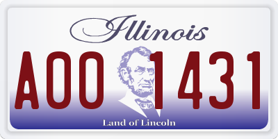 IL license plate A001431