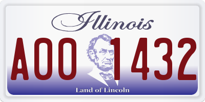 IL license plate A001432