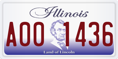 IL license plate A001436