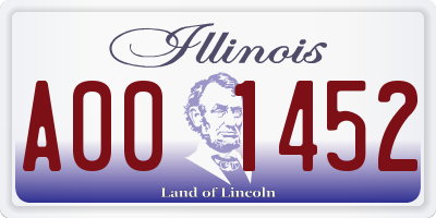 IL license plate A001452