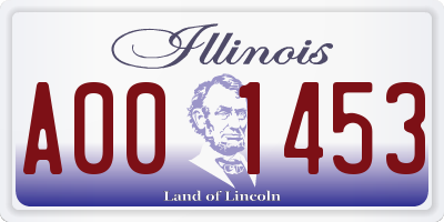 IL license plate A001453