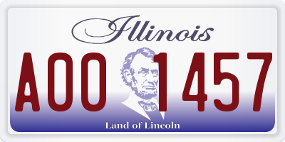 IL license plate A001457