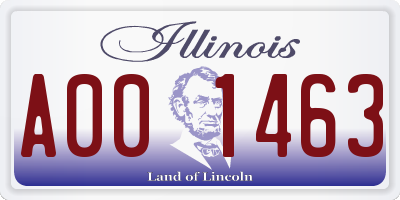 IL license plate A001463