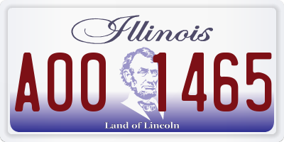 IL license plate A001465