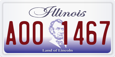 IL license plate A001467