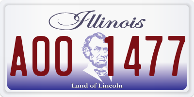 IL license plate A001477