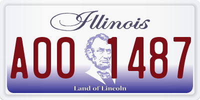 IL license plate A001487