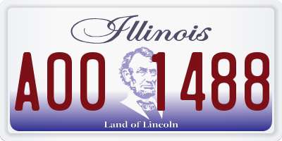 IL license plate A001488