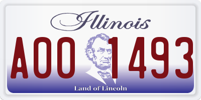 IL license plate A001493