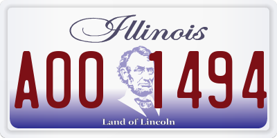 IL license plate A001494