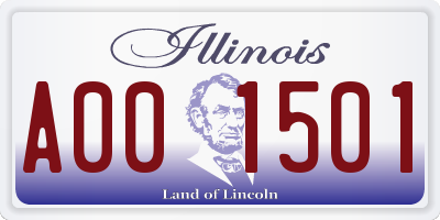 IL license plate A001501