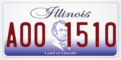 IL license plate A001510