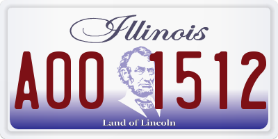 IL license plate A001512