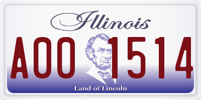 IL license plate A001514