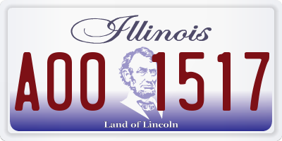 IL license plate A001517