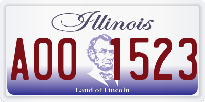 IL license plate A001523