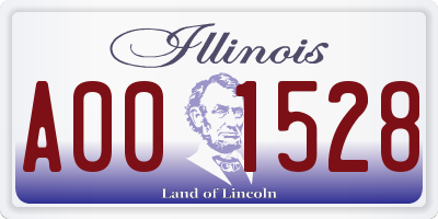 IL license plate A001528