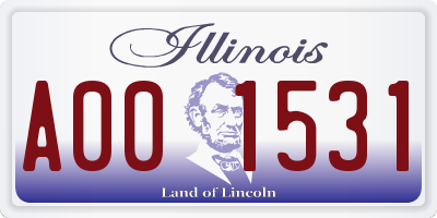 IL license plate A001531